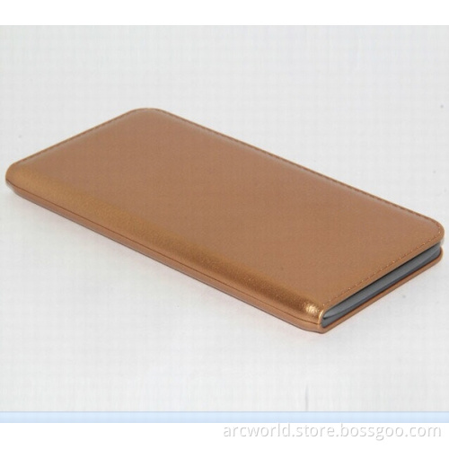 AWC455 8000mAh Leather Built In Input and Output Cable The Power Bank